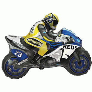 Blue & Yellow Racing Motorcycle Bike Balloon Blue & Yellow Racing Motorcycle Bike Balloon
